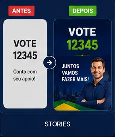 Antes e depois de stories políticos
